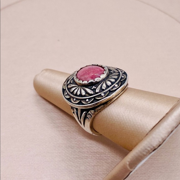EUC Carolyn Pollack x American West 925 Sterling Silver Rhodonite Gemstone Ring - Picture 5 of 17